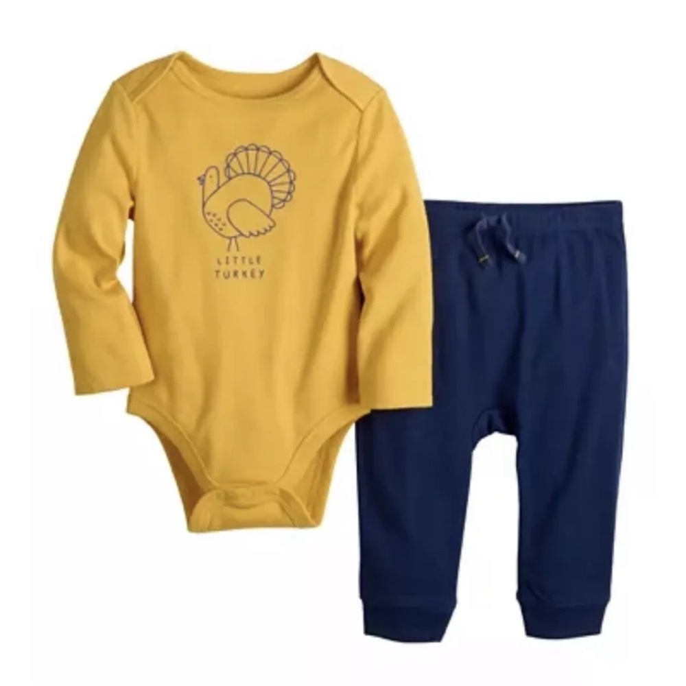 Thanksgiving Outfit Bodysuit & Jogger Pants Boys Set Size 3 Months